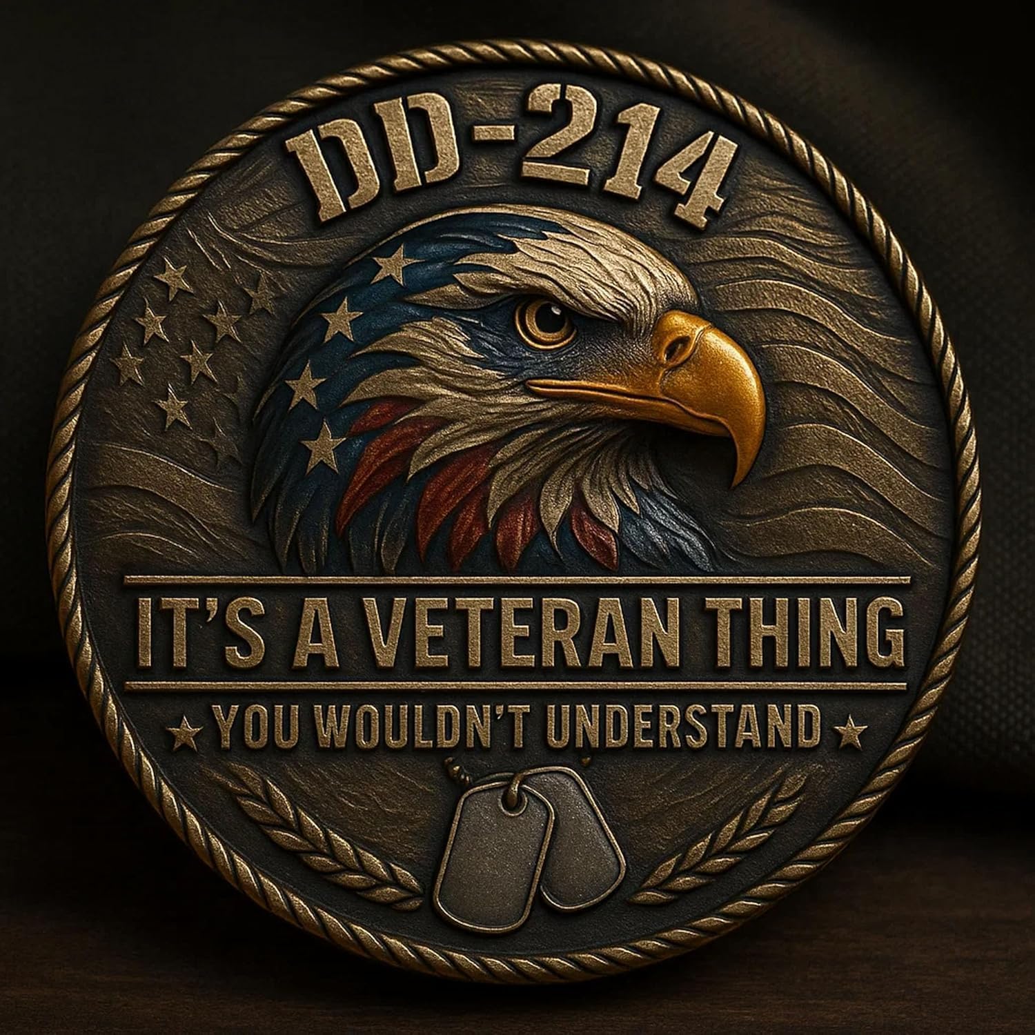 DD-214 – It’s a Veteran Thing Commemorative Coin US Veteran Challenge Coin, for Veterans Families and Retired VetFriends (10PCS)