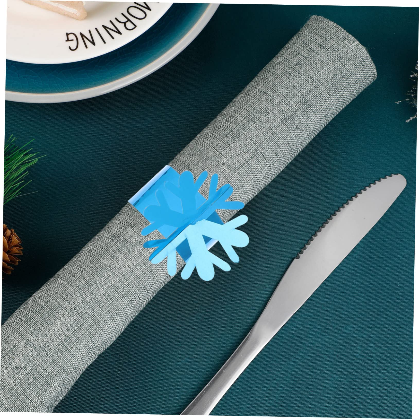 PRETYZOOM 160 Pz Portatovagliolo Anello Da Tavolo Fiocco Di Neve Portatovaglioli Arredamento Presepe Tovagliolo Di Nozze Anello Ferma Fermaglio Decorativo Per Tovaglioli Carta