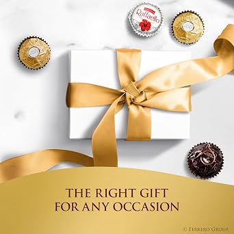 Ferrero Collection Gourmet Gift Box, 24 Assorted Treats with Dark Chocolate, Coconut, and Milk Chocolate, 9.1 oz