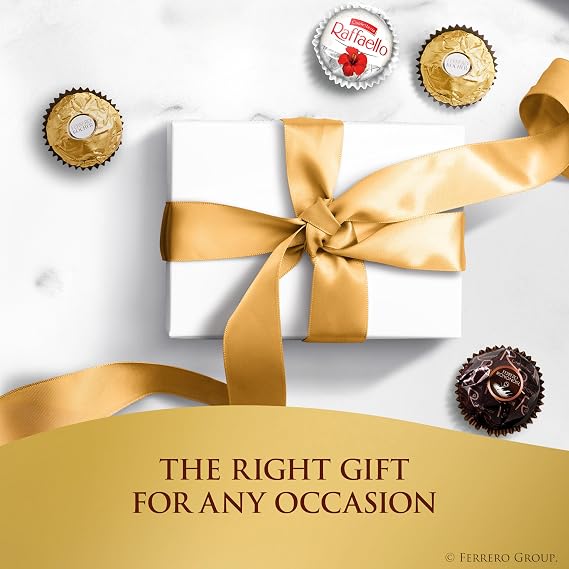 Ferrero Collection Gourmet Gift Box, 24 Assorted Treats with Dark Chocolate, Coconut, and Milk Chocolate, 9.1 oz