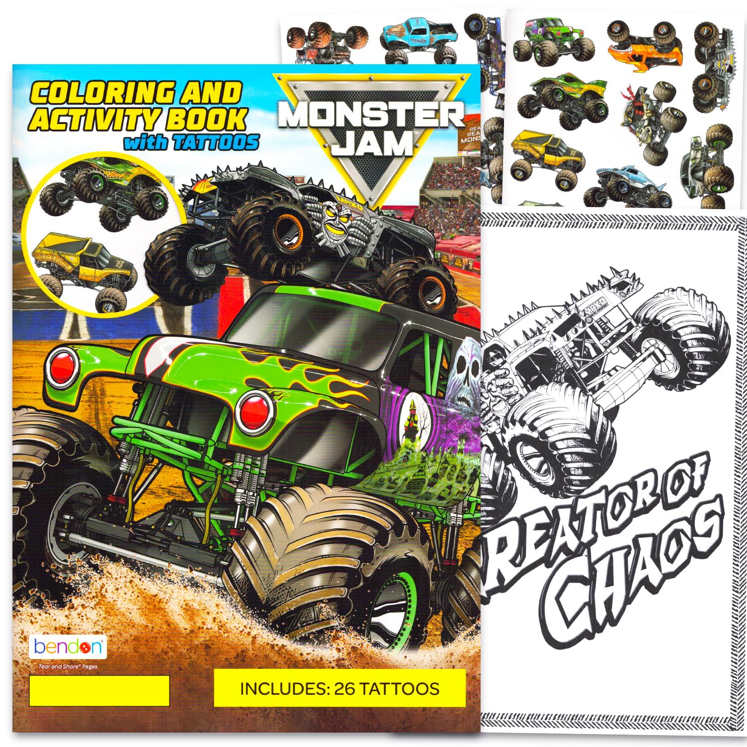 25+ Monster Jam Temporary Tattoos for Kids Coloring Party Favors Bundle image 2