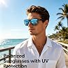 Lentes de sol cuadrados polarizados para hombre, paquete de 3, ligeros con protección UV para conducir, pescar y golf 5