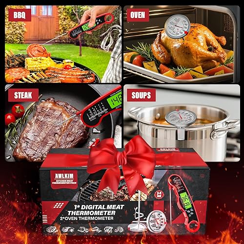 Miniatura 7 de Paquete de 3 termómetros de carne para cocinar, 1 paquete de termómetro digital de lectura instantánea para alimentos y 2 paquetes de 2.5 pulgadas