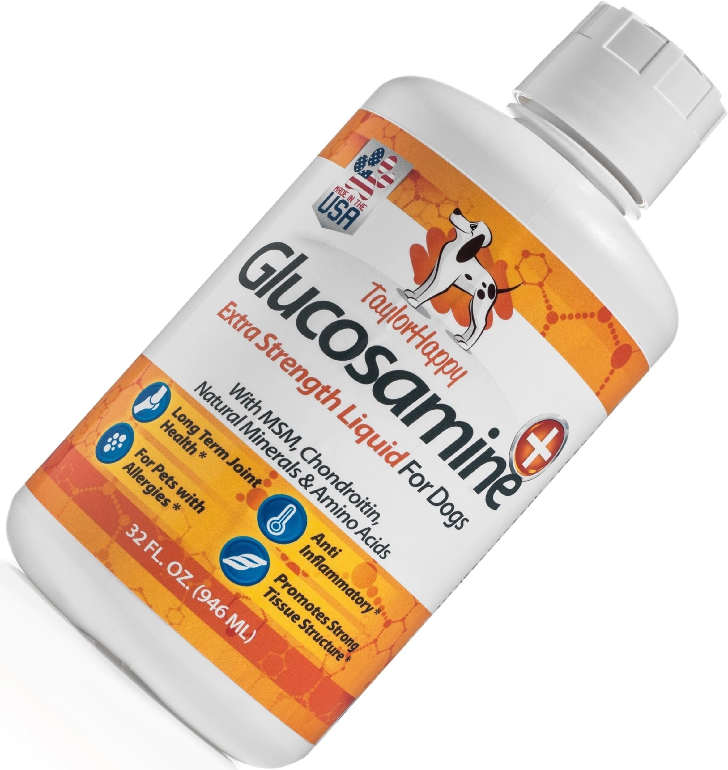 Glucosamine Chondroitin MSM for Senior Dogs Arthritis Pain Relief 32oz. Liquid Joint Supplement