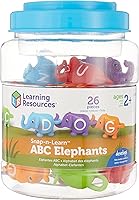 Learning Resources Snap-n-Learn ABC Elephants: Toddler Alphabet Toy for Fine Motor Skills, Sequencing & Vocabulary, Ages 2+ Montessori Fun