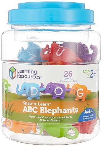 Learning Resources Snap-n-Learn ABC Elephants - Educational Alphabet Elephant Toy,