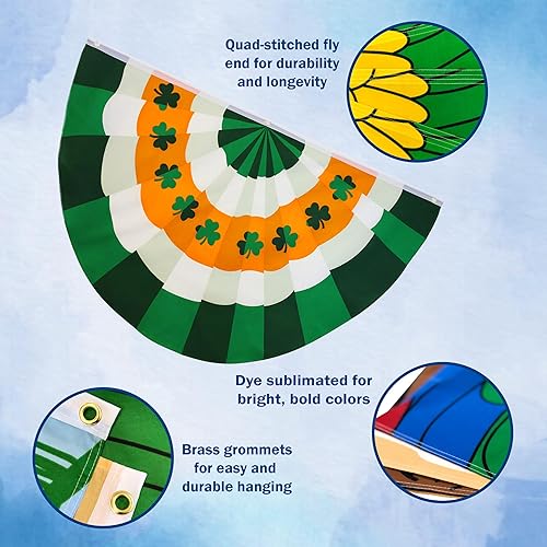 Miniatura 4 de Cartel de banderines del día de San Patricio 5x3ft Poliéster