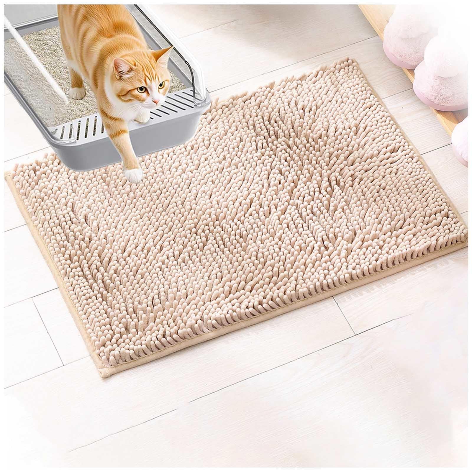 Tapete Areia Gatos 60x90cm, Alfombrilla para Arenero de Gato Tapete Ultra Absorbente Suave Alfombra Arena Gatos Fácil de Limpiar