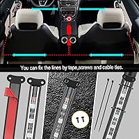 Vista 4 de Luces interiores de automóvil Nilight con control de aplicación, tira de luces LED de 16 millones de colores RGB con modo de sincronización