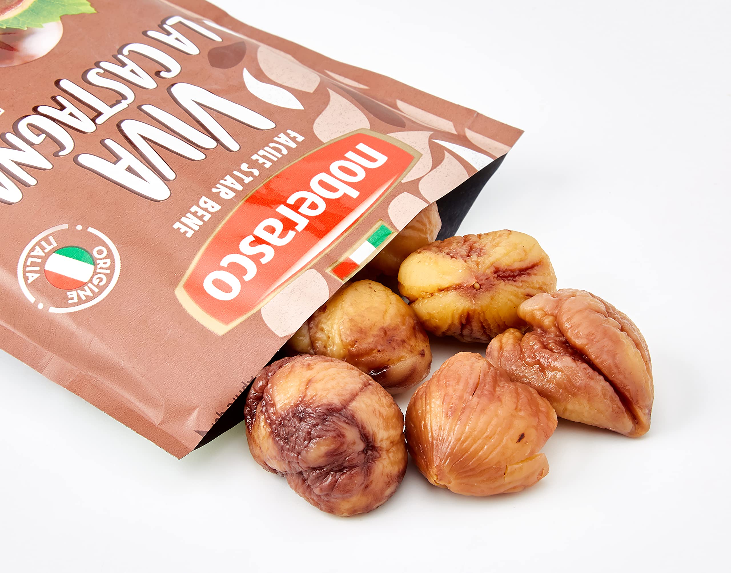 Noberasco Viva la Castagna- Snack Castagne italiane morbide, 100 g, Confezione da 12
