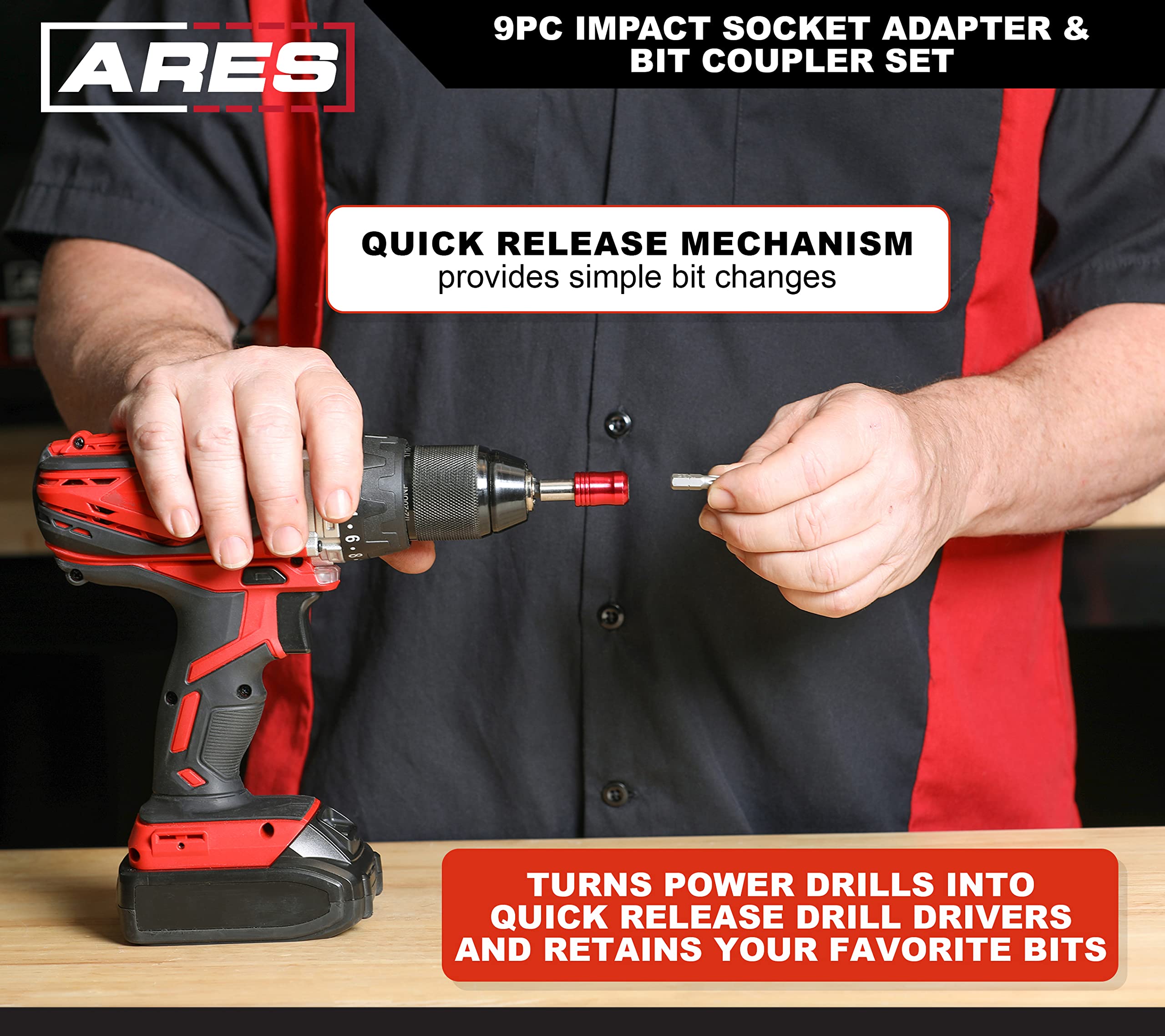 Snapklik.com : ARES 22034 9-Piece Impact Grade Socket Adapter And Bit ...