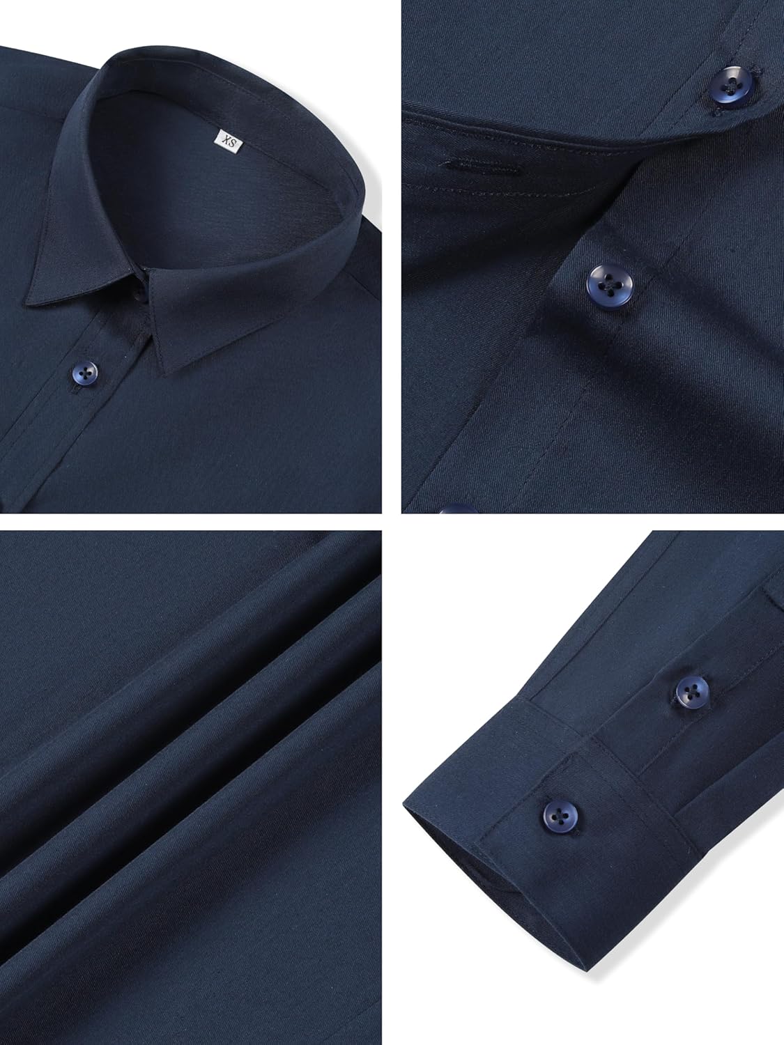 CUNLIN Womens Cotton Button Down Shirts for Women Fitted Long Sleeve Formal Dress Shirt Work Blouses Tops - Image 4