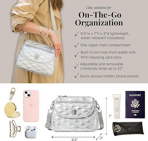 Miniatura 5 de Baggallini Calais Crossbody Bags for Women 10x7 Lightweight Water-Resistant Travel Purse, RFID & Interior Organization