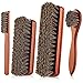 4 Pcs Shoe Brush, Boot Brush, Horse Hair Brush for Leather, Shoe Polish Brush, Professional Leather Shoe Care Brushes, Horsehair Shoe Shine Brush Cleaning Brush Care Clean Dauber Applicators