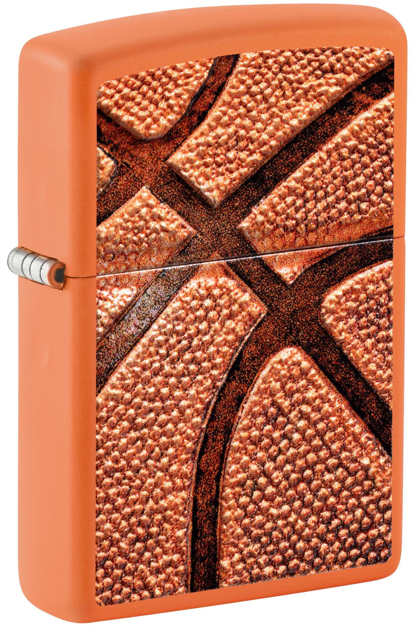 Zippo Windproof Lighter - Basketball, Orange Mat, Texture Print - Refillable - Reusable - Windproof Design - Gift Box - Made in USA