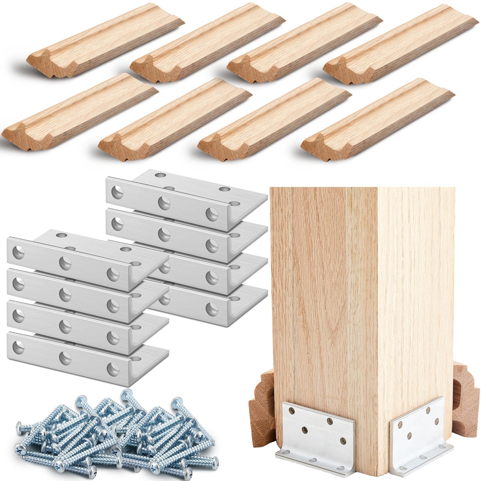 Blulu 2 Set 6" Newel Post Mounting Kit Deck Stair Floor Installation Kit