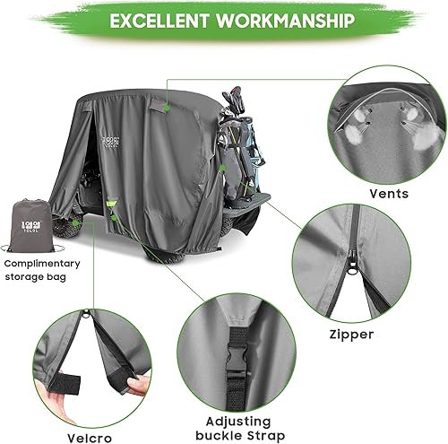 Miniatura 7 de Fundas universales para carrito de golf Yamaha EZGO Club Car Lifted 24 pasajeros 600D impermeables a prueba de viento y sol al aire libre cubierta