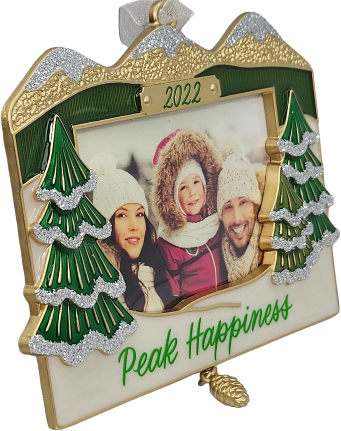 Hallmark Keepsake Christmas Ornament 2022, Peak Happiness Picture Frame, Metal