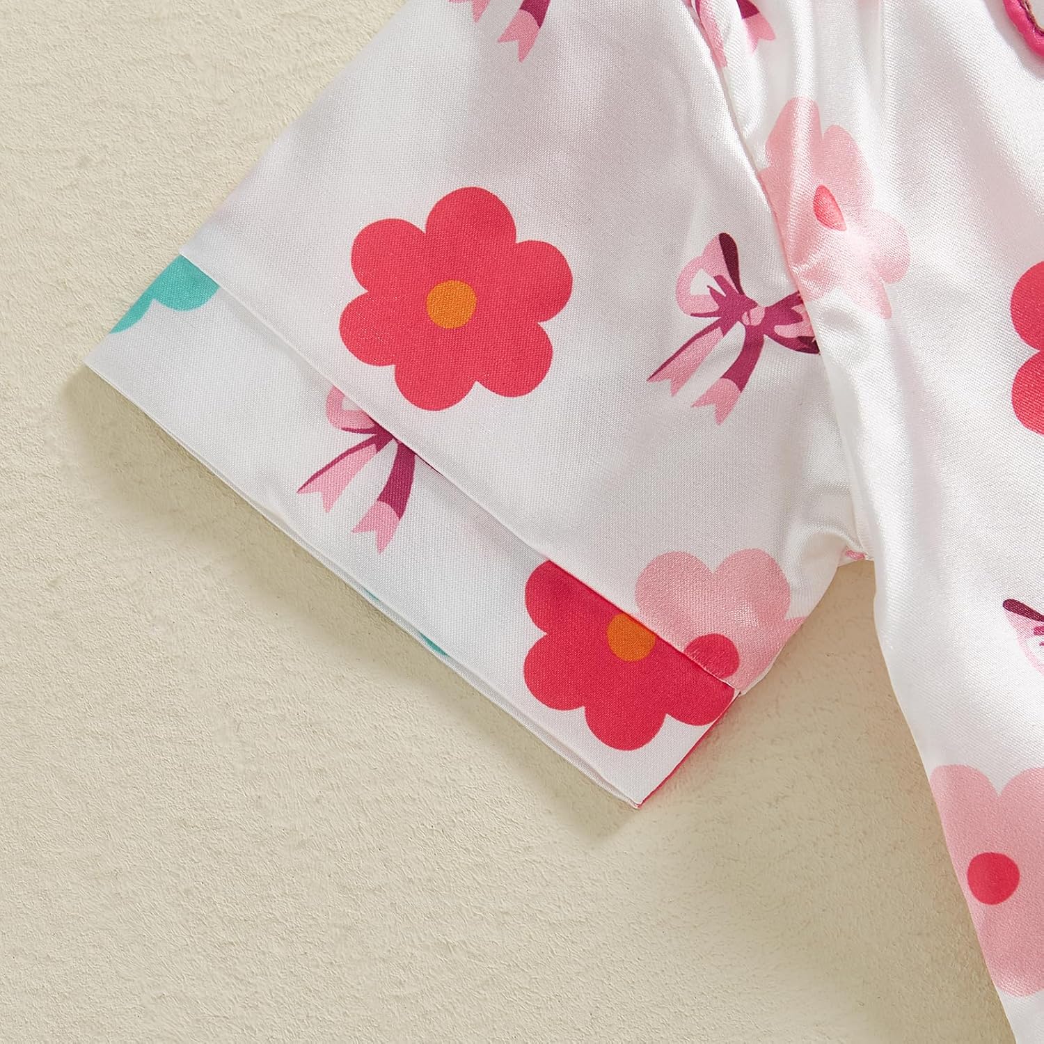 Kuriozud Toddler Girl Satin Pajamas Set Summer Short Sleeve Button Down Shirt Top and Shorts 2pcs Pjs Sets Sleepwear - Image 5