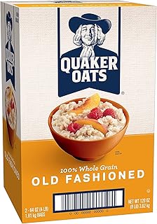 Quaker Old Fashioned Rolled Oats, Non GMO Project Verified, Two 64oz Bags in Box, 90 Servings, 4 Pound (Pack of 2)