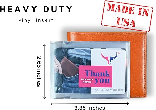 Miniatura 6 de Juego de 2 portatarjetas de tarjetas de crédito de vinilo resistente para tarjetas de crédito, insertos fabricados en Estados Unidos, Gris