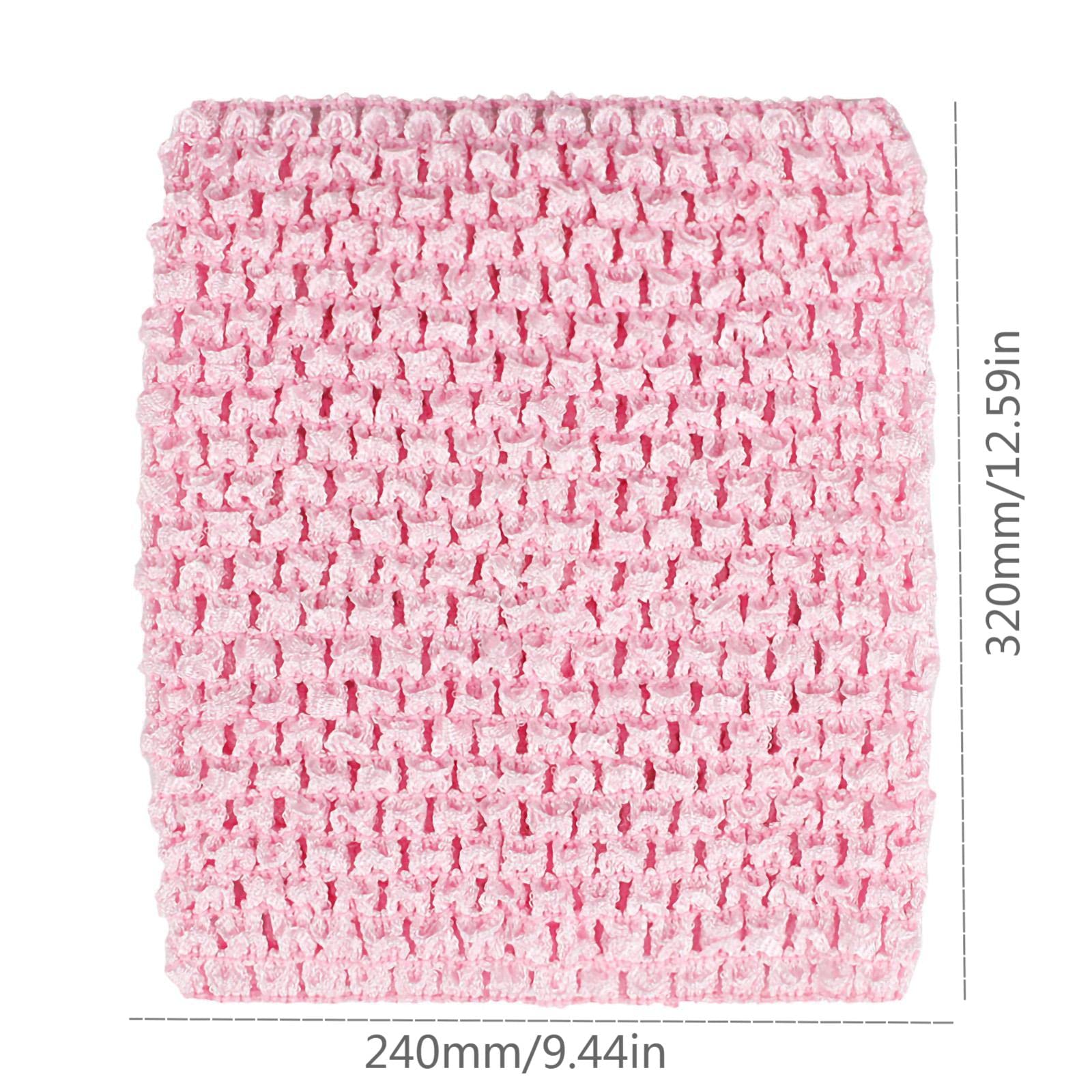 Andux 12 Inch Assorted Colors Baby Girl Crochet Tutu Tube Tops Chest Wrap Wide Crochet Headbands ETMX-01 (White+Light Pink;2 PCS;12inch) - Image 2