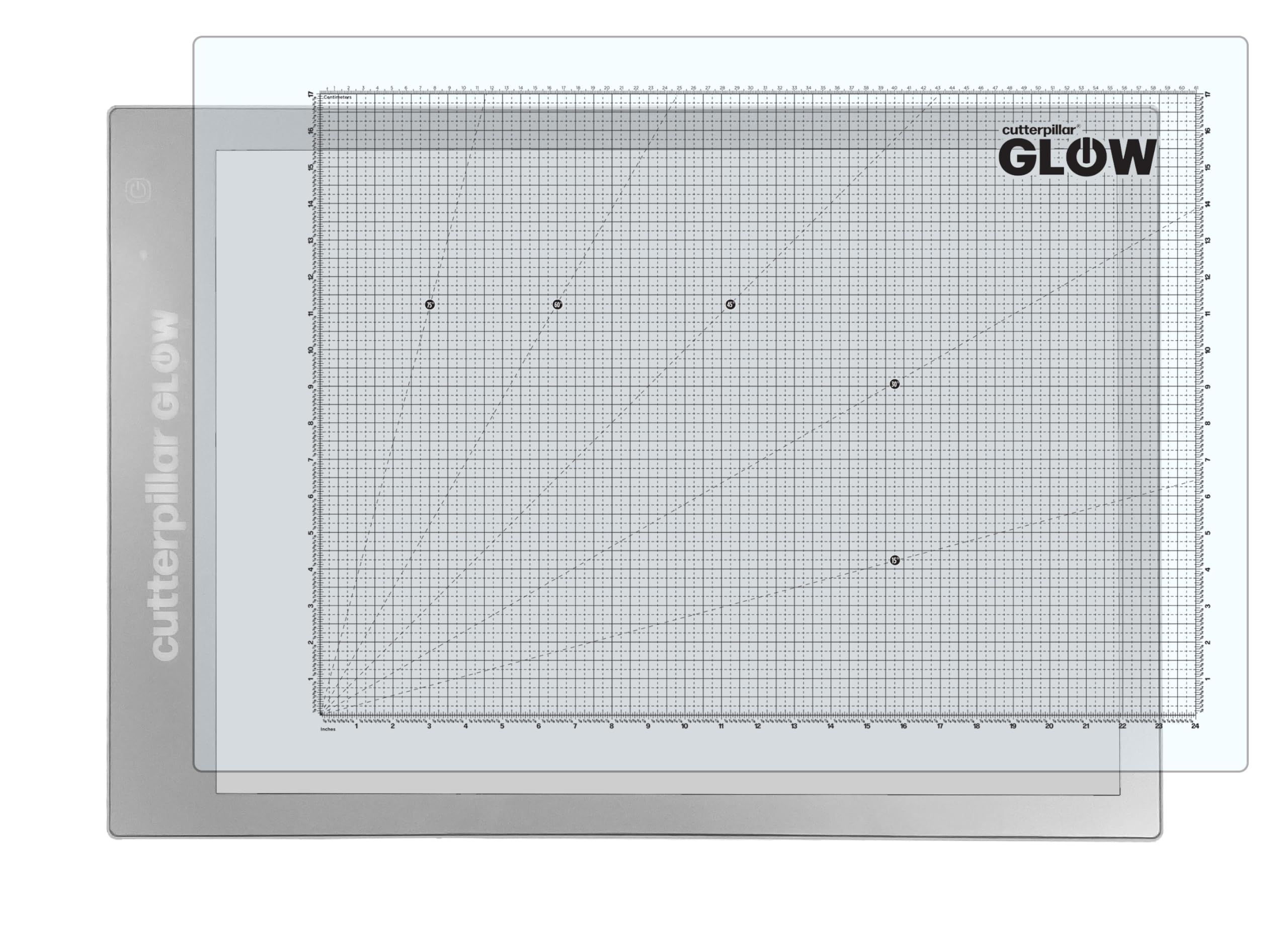 CUTTERPILLAR Glow Premium II LED Light Board, with Translucent, Self-Healing Cutting Mat Light Box Tracing Pad w/Non-Slip Translucent Self-Healing Cutting Mat, 13” x 19