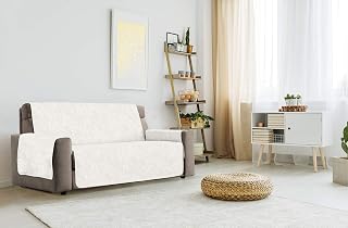 Datex “Glamour” Housse de canapé antidérapante, Crème, 2 Places maxy