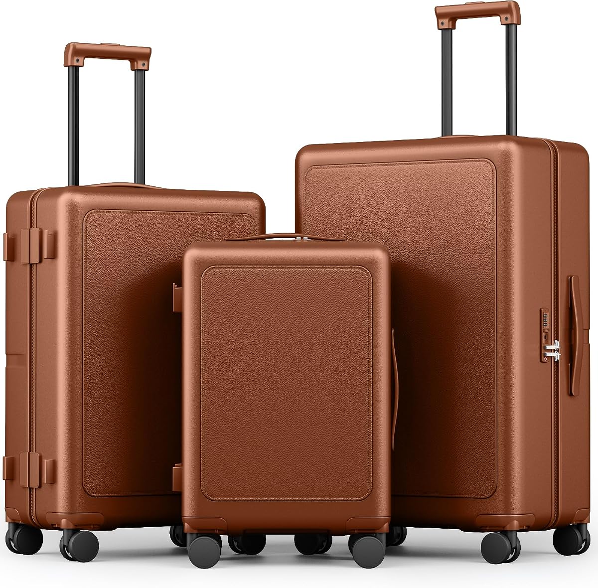 3-Piece Hardshell Luggage Set, Spinner Wheels, 20 24 28 Inch, Brown