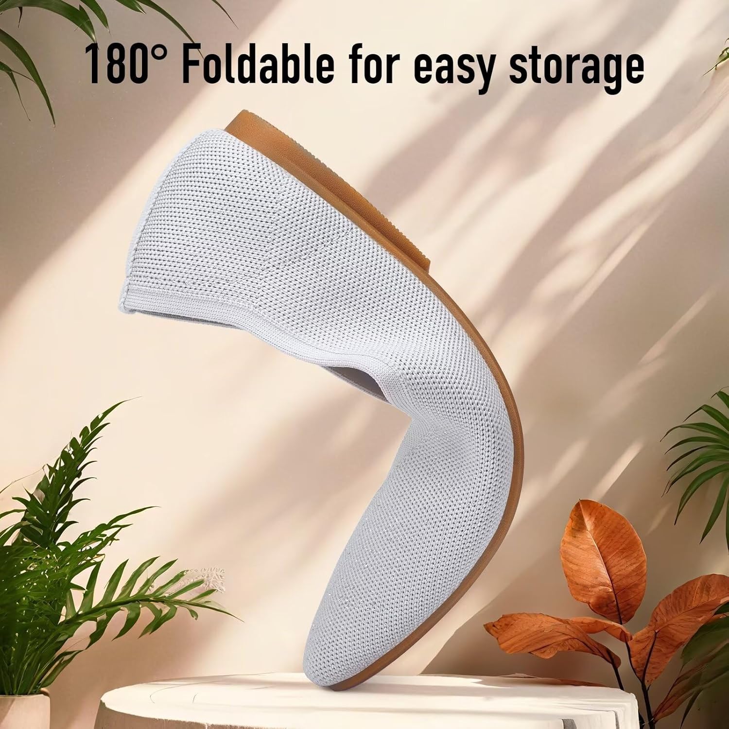 Frank Mully Women's Square Toe Knitted Flats Breathable Lightweight Slip-On Shoes with Arch Support for All-Day Comfort - Image 7