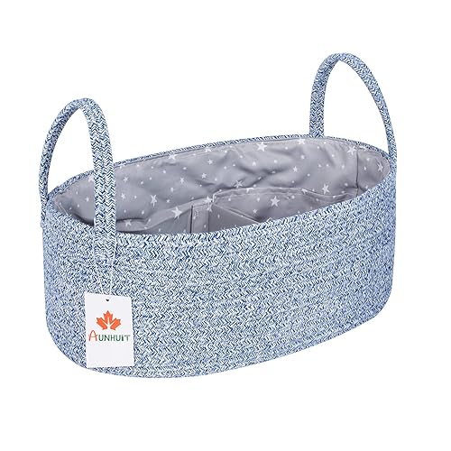 Organizador de pañales para bebé, cesta de almacenamiento de cuerda para guardería, regalos de ducha para la nueva mamá (8 bolsillos+5