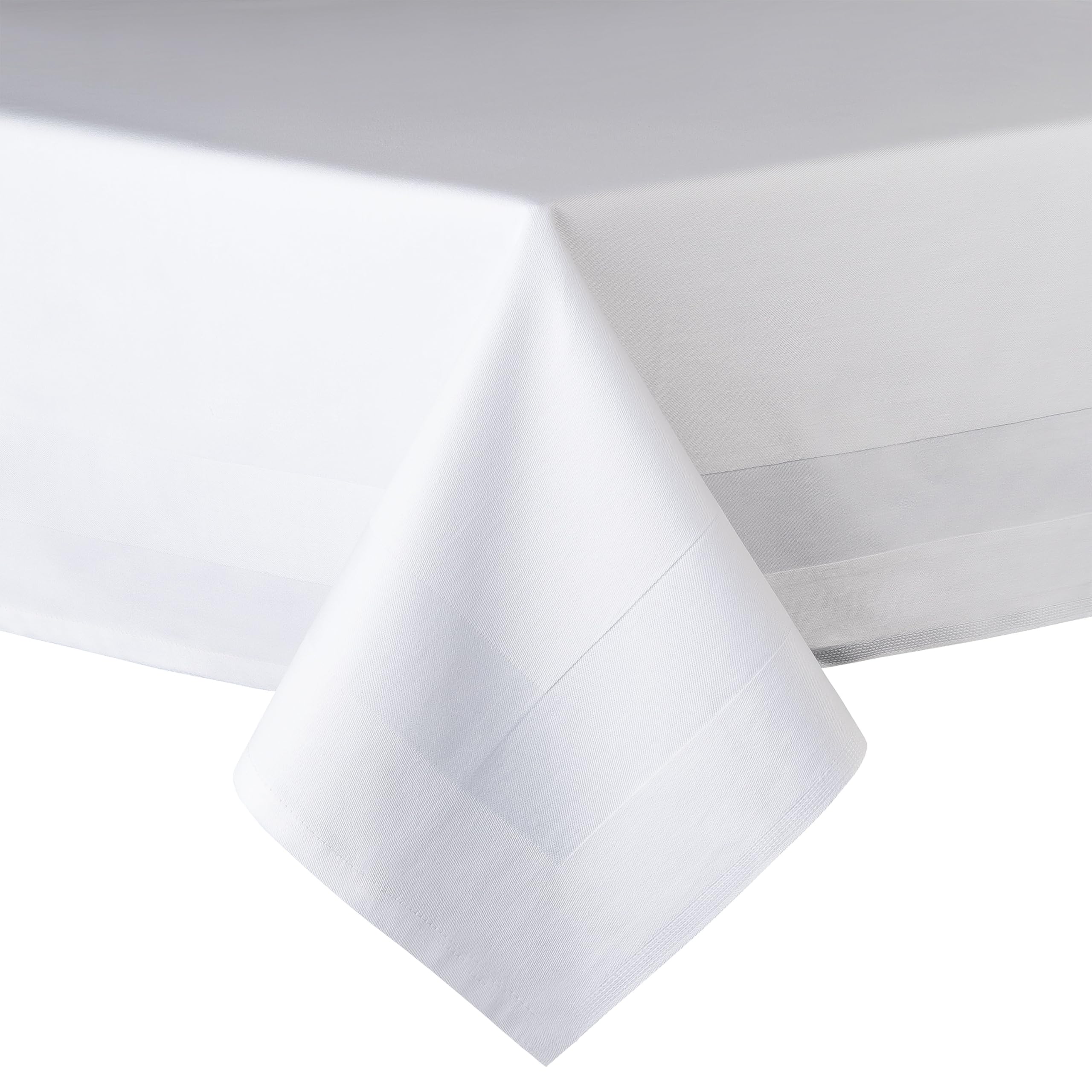Tovaglia Quadrata Clinotest 130×130 Cm In Cotone 100% Con Bordo Raso – Bianca, Lavabile A 95°C Oeko-Tex