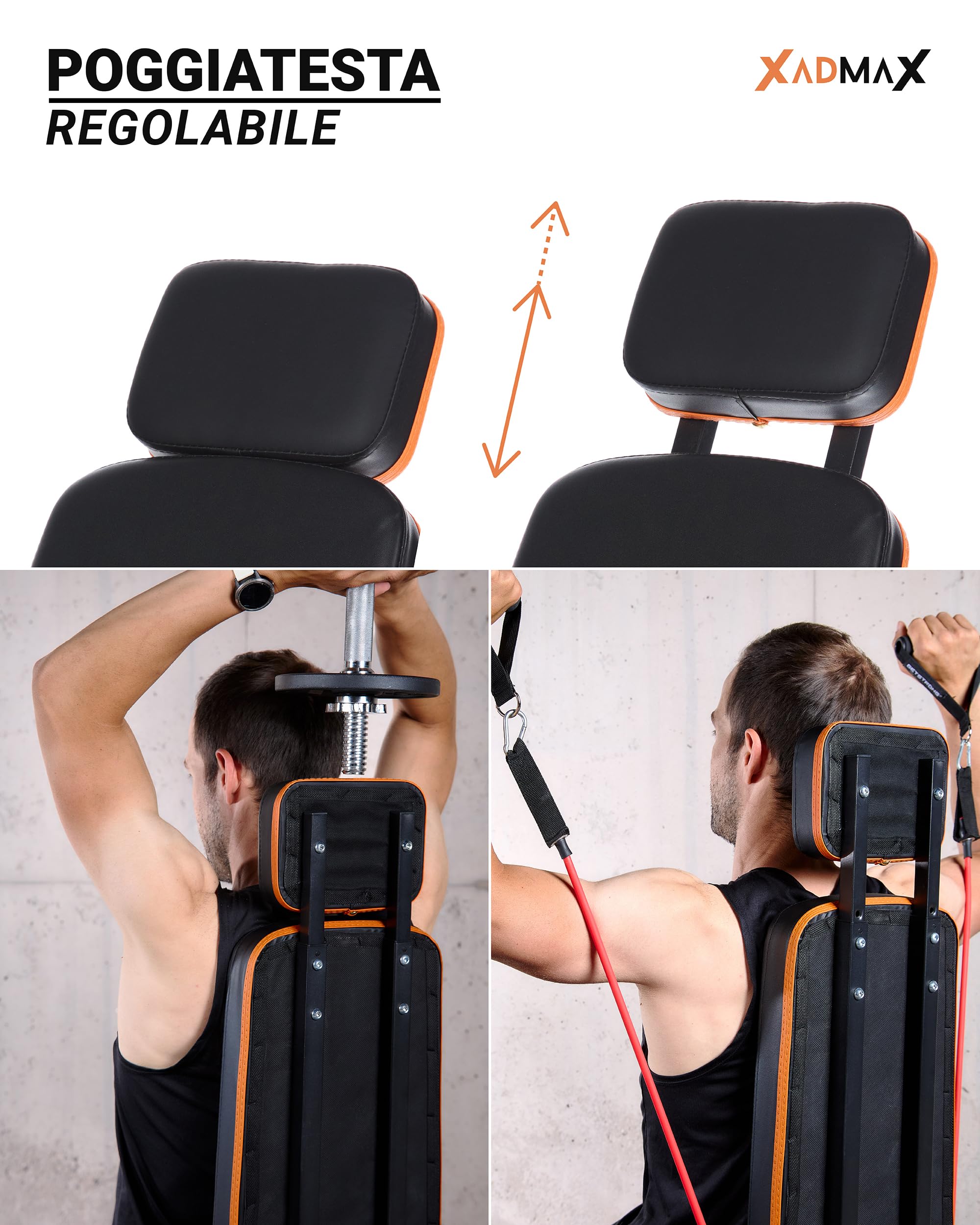Panca Palestra Pieghevole, Panca Piana - Sopporta 360 KG, Molto Robusta e Resistente, per Allenamento a Casa con Pesi, Attrezzi Palestra Casa, Home Gym, Panche Pieghevoli