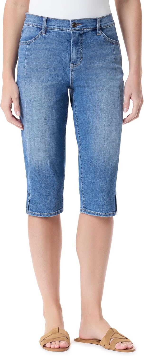 Gloria Vanderbilt Womens Dalia Seam Skimmer Short with Side Slit Vents Standard