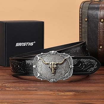 SANSTHS Ratchet Cowboy Belt, Western Ratcheting Belts for Men
