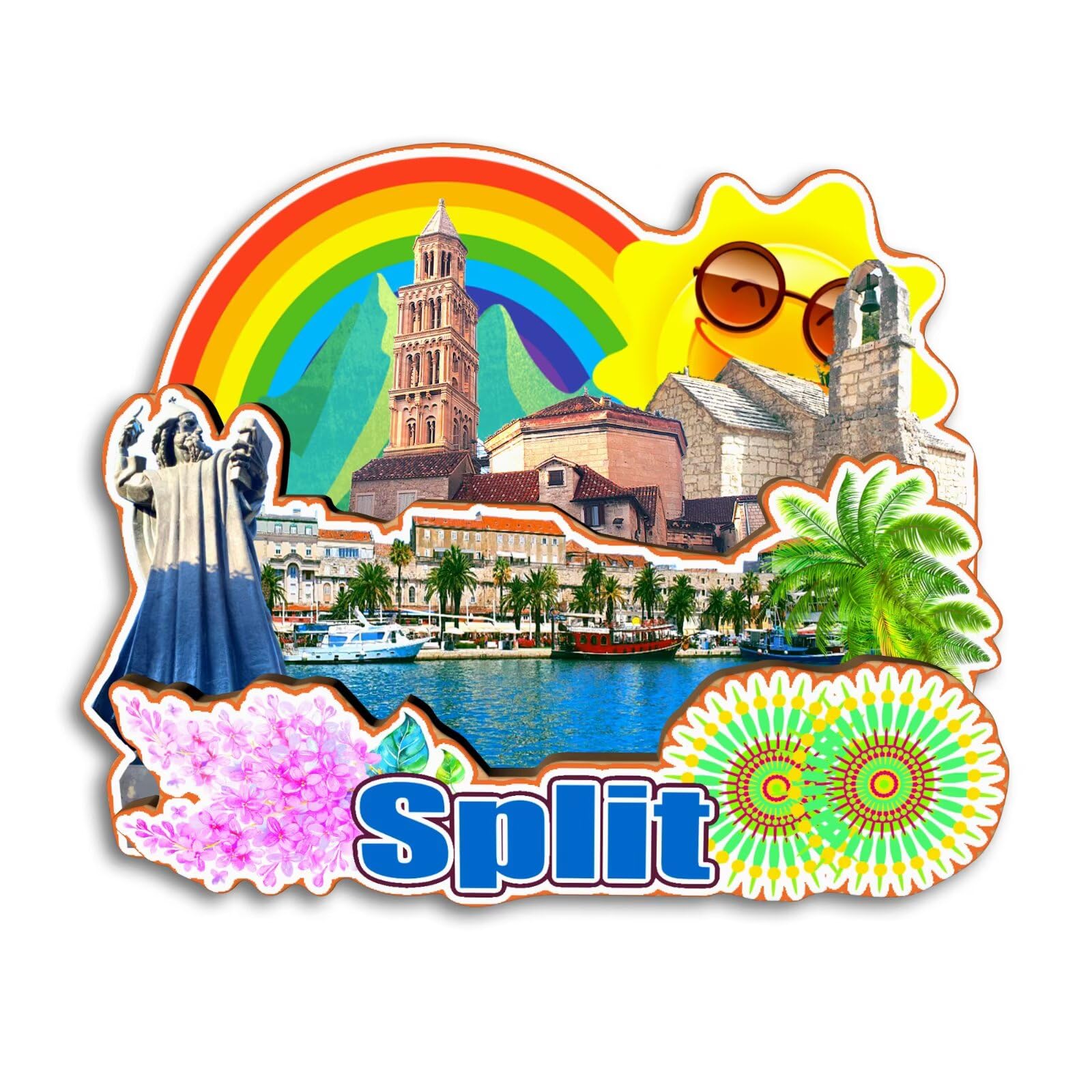 Magnes na lodówkę Split Chorwacja magnes na lodówkę pamiątki z podróży po mieście prezenty turystyczne 3D klasyczne zabytki ręcznie robione rękodzieło dekoracja domu -3956