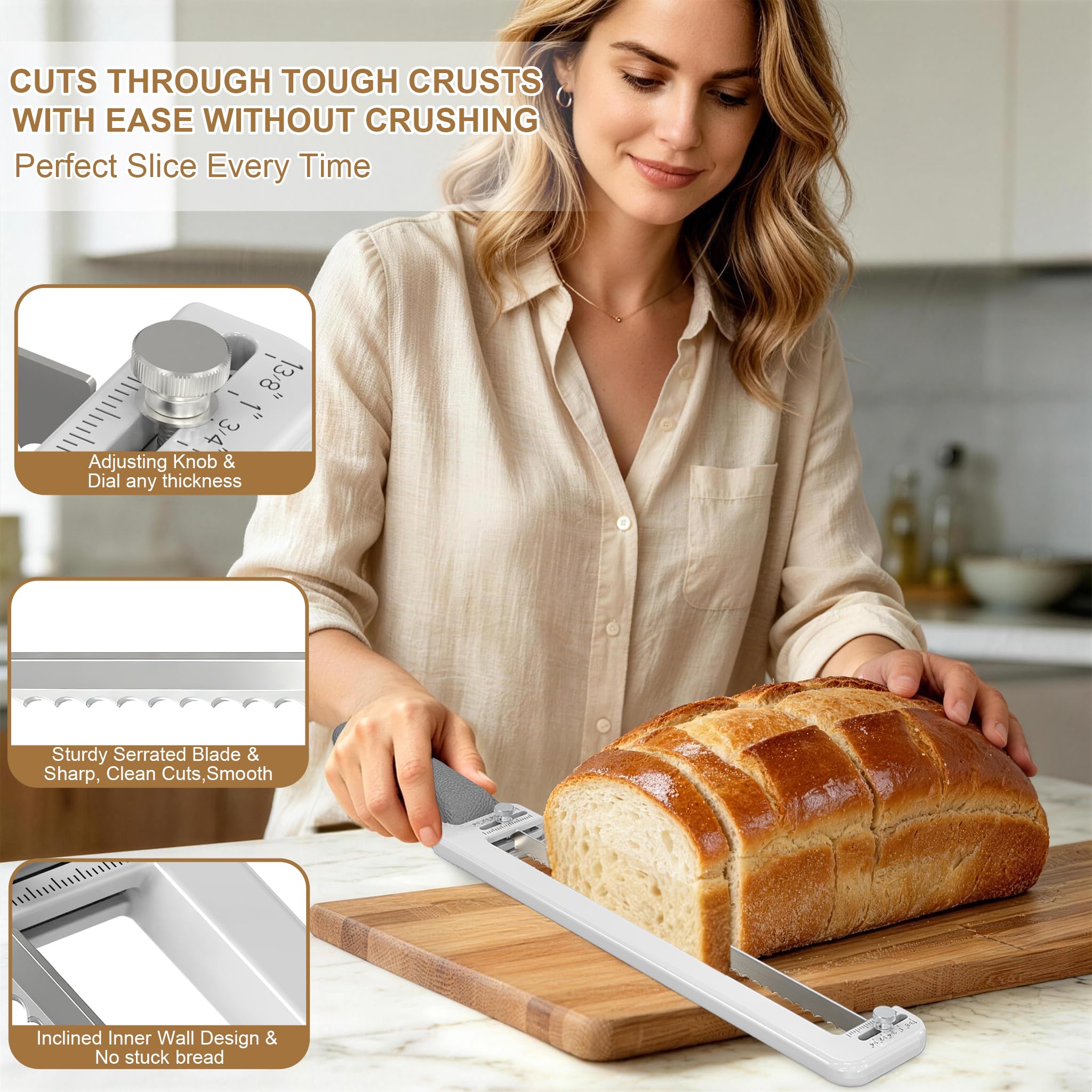 Sourdough Bread Knife - Adjustable Slicer -2