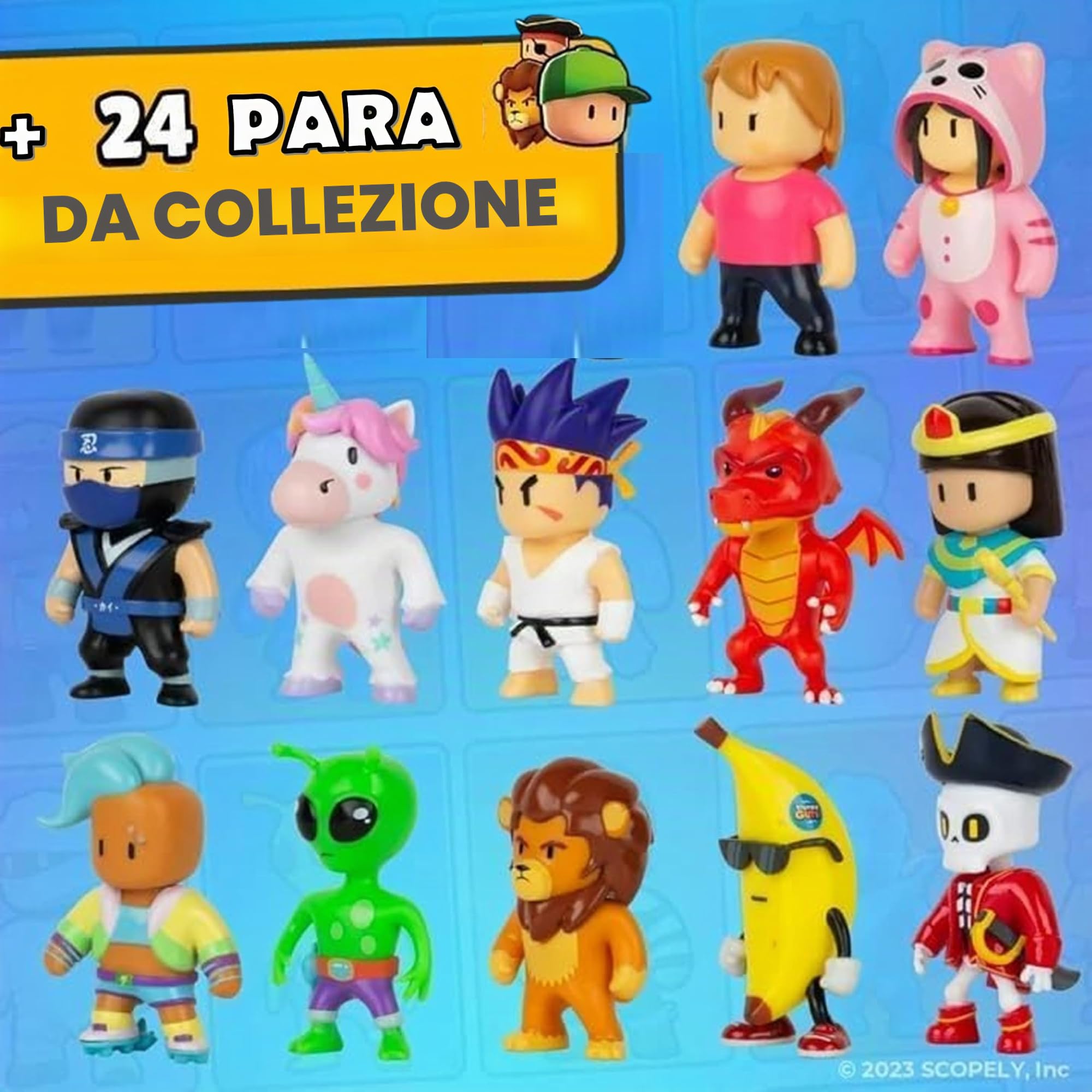 Bizak Stumble Guys 64112072-5 - Set di 8 figurine d'azione Boxing Roo + Mr Stumble, personaggi da collezione, licenza ufficiale per videogiochi di demolizione, fan per adulti e ragazzi e ragazze