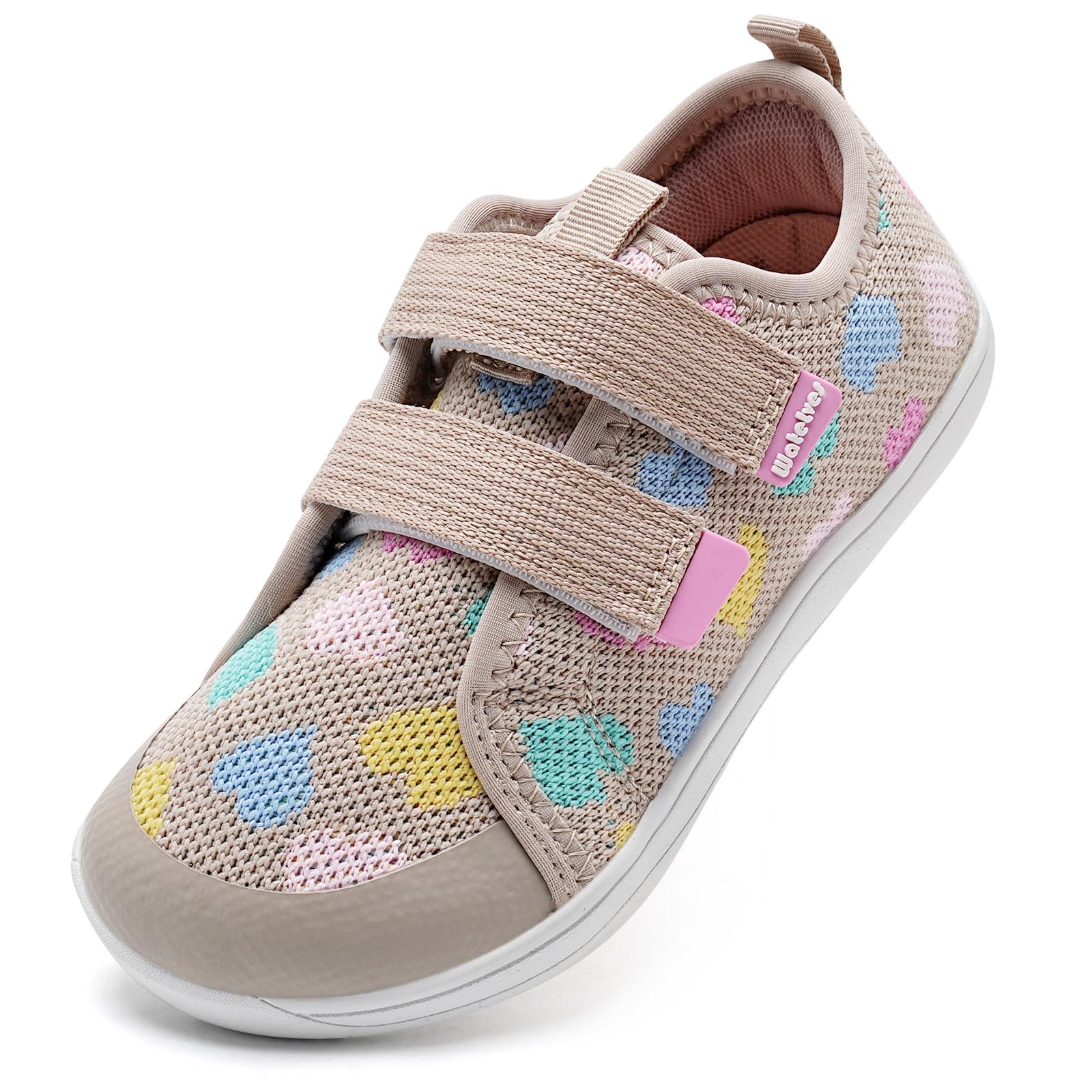 WateLves Toddler Little Kids Wide Barefoot Shoes The First Walking Shoes Girls Boys Breathable Zero Drop Minimalist Sneakers with Wide Toe Box Natural to Grow