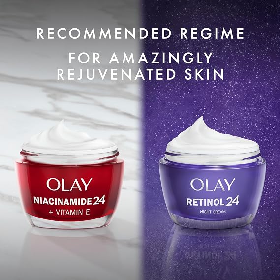 Olay Niacinamide 24 + Vitamin E Moisturiser, Day Cream with 99 Percent Pure Niacinamide and Vitamin E 50ml