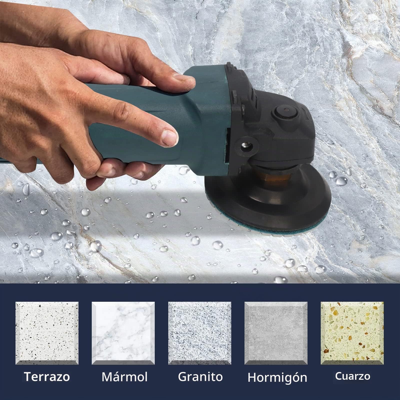 Pomsare - Disco de pulido de diamante (14 unidades, 4 pulgadas, 100 mm, pulido para mármol, granito, piedra de hormigón, 50-8000# Pulido con almohadillas para máquina pulidora