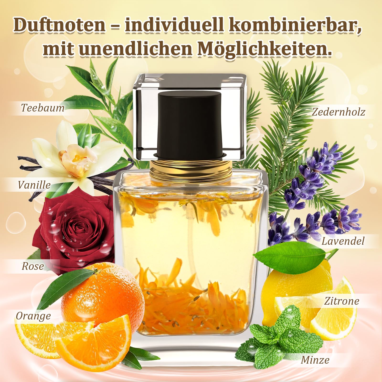 Parfüm Selber Machen Set, Gdblsm Damen Perfume Oil Making Kit, Kreative Bastelset Erwachsene DIY mit Ätherisches Öl, Langlebiges Mini Düfte als Geschenk für Frauen/Mädchen/Männer