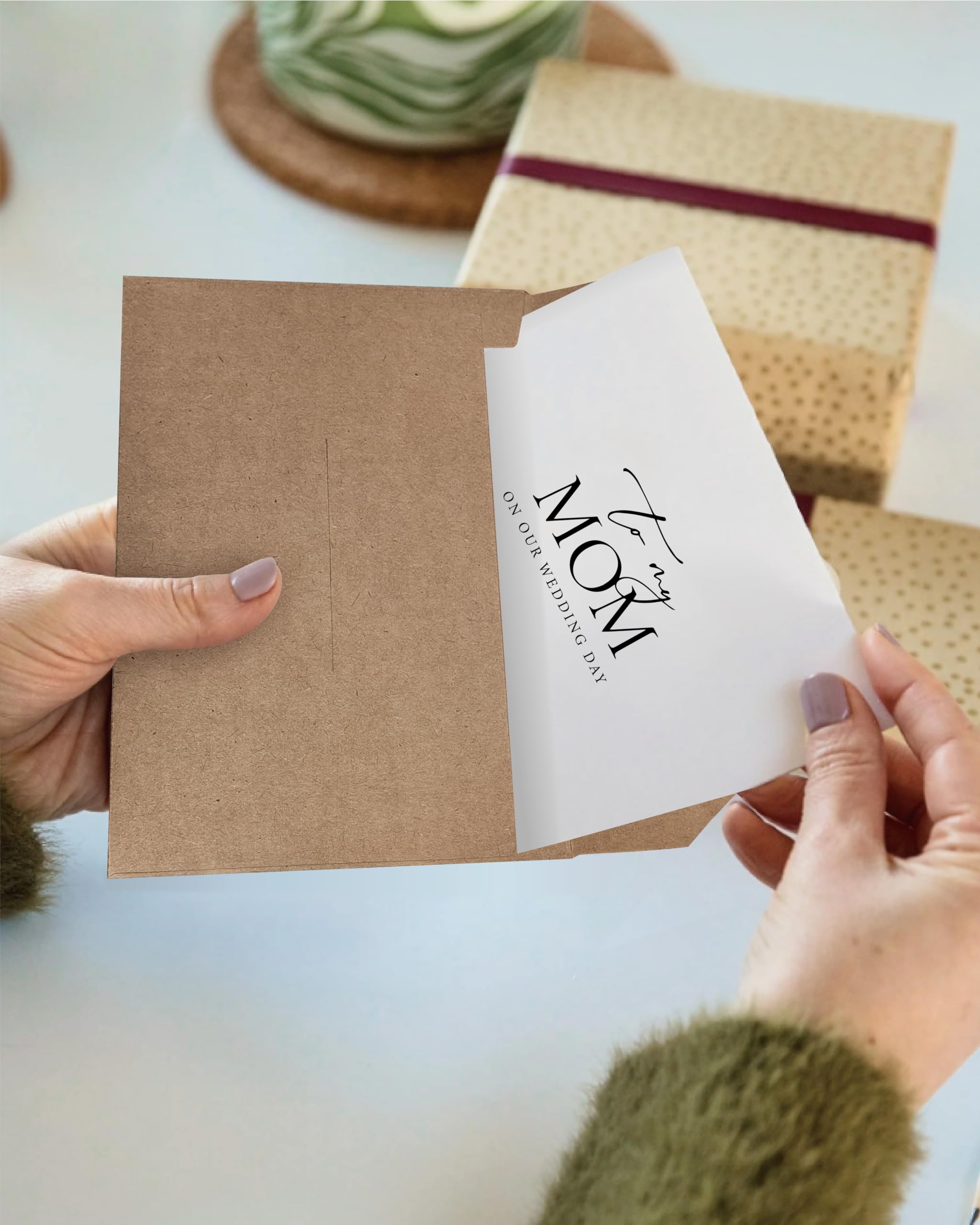 Juego de 2 tarjetas para el día de la boda para padres, para mi papá y mamá en nuestro día de boda, regalos para padres de la novia/novio (papá/mamá A)