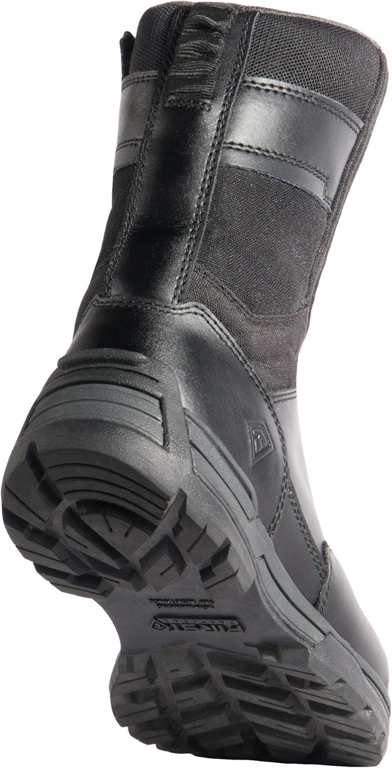 First Tactical Women's 8" Side Zip Duty Boot, Black, Size 9
