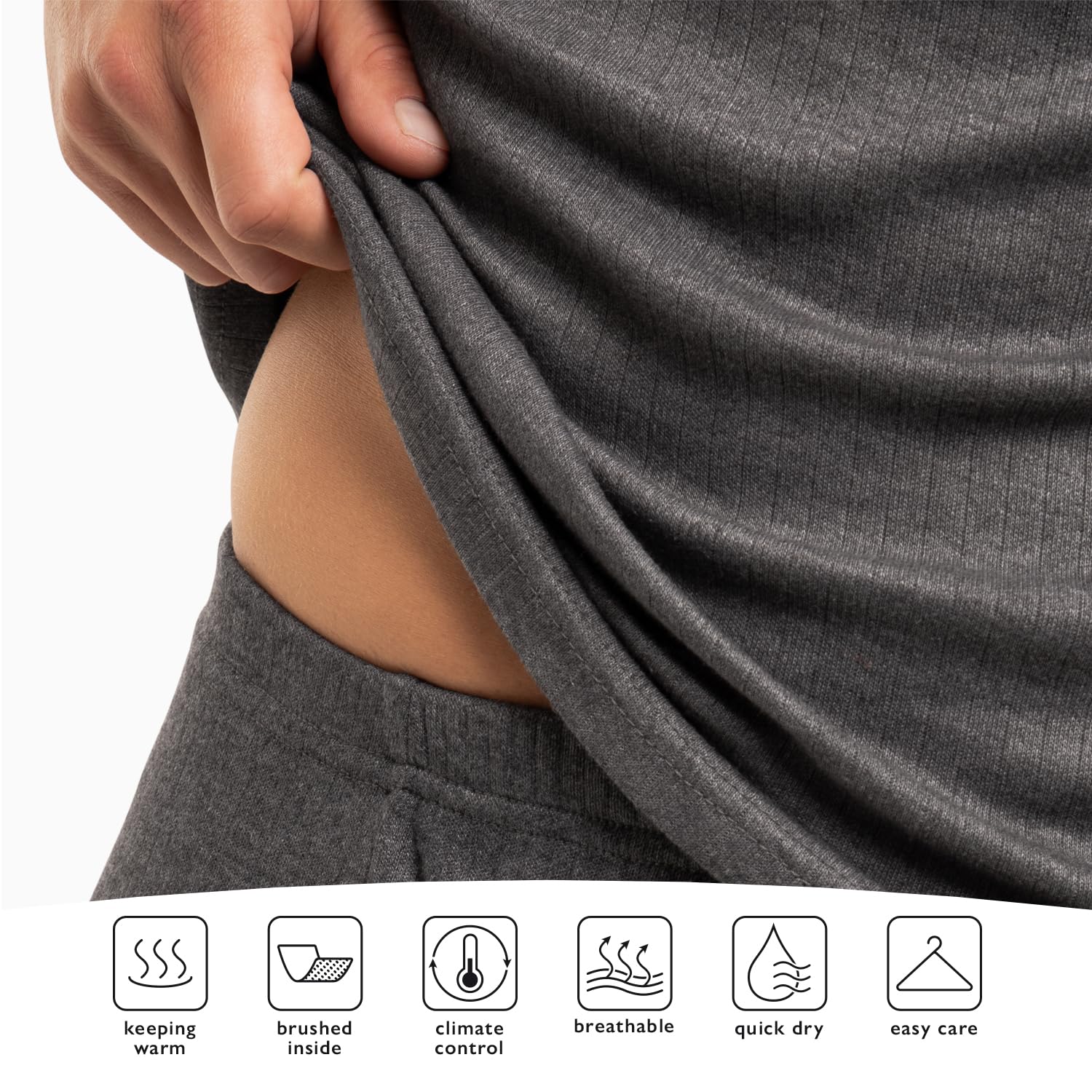 Celodoro Lot de 2 caleçons de ski thermiques pour homme - Long caleçon d'hiver