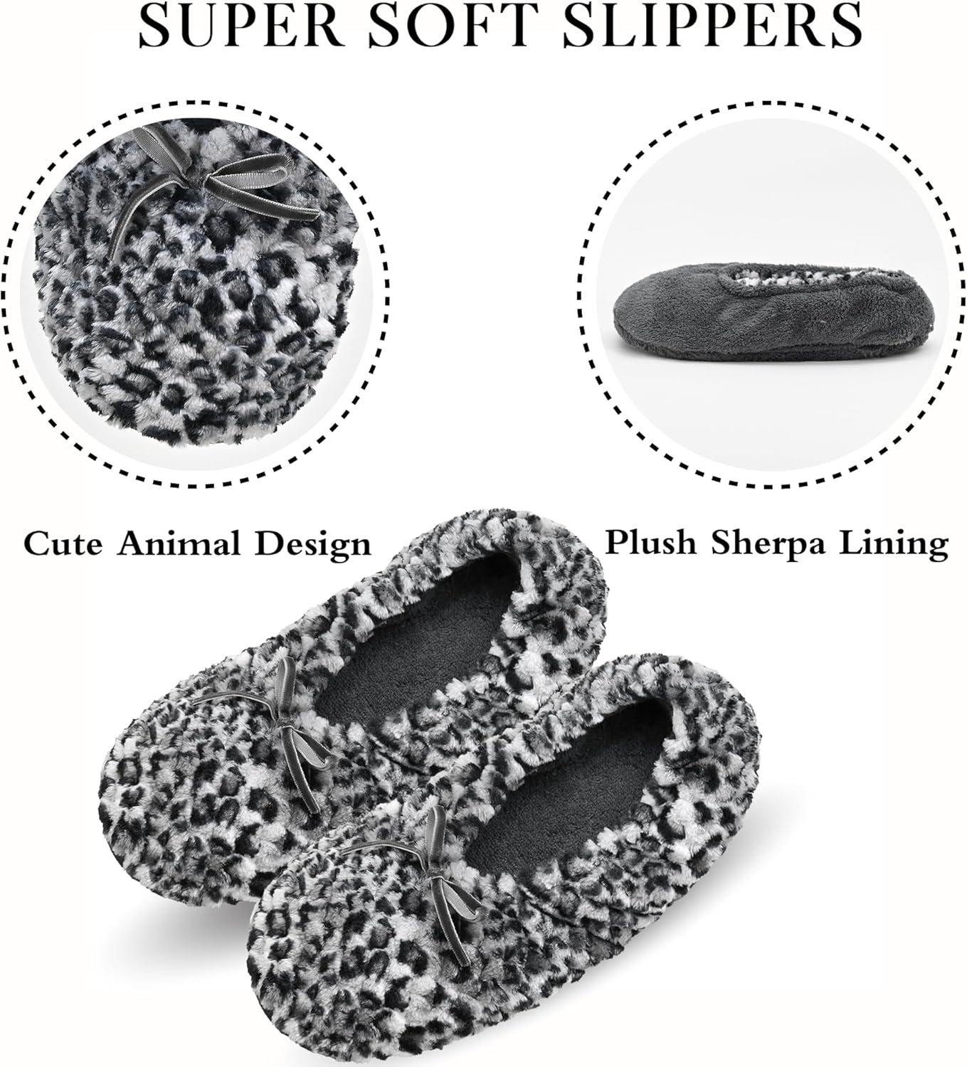 Keyela Women's Ballerina Slippers Light Weight Terry Cloth House Shoes, Foot Covering for Women, Fuzzy House Socks - Image 3