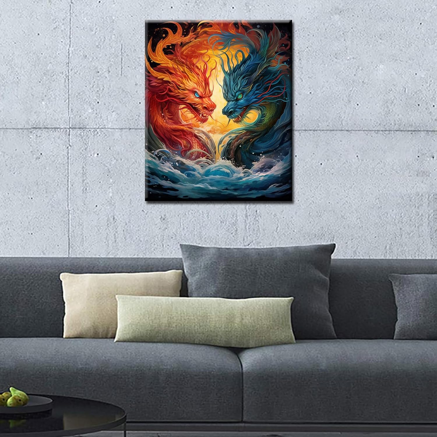 Basketball on Red FirePaint by Bumbers for Adults Beginner Graffitic Ball Sports DIY Paintworks Acrylic Paint Canvas Girls Bedroom Home Decor Pop Art Painting Kits Art 16x20 Inch Gift（DIY Frame ）