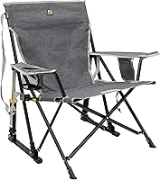 GCI Outdoor Kickback Rocker Chair - Patented Spring Rocking Tech, Beverage Holder, 250lb Capacity, Portable for Camping & Tailgating