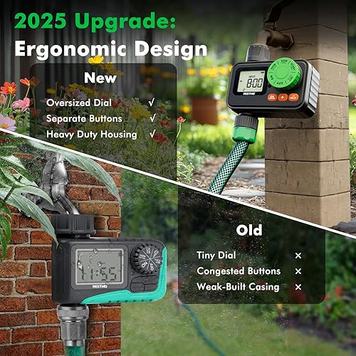 Miniatura 3 de RESTMO Temporizador de aspersión, temporizador de agua programable para manguera de jardín, grifo al aire libre, riego por goteo y sistema de riego
