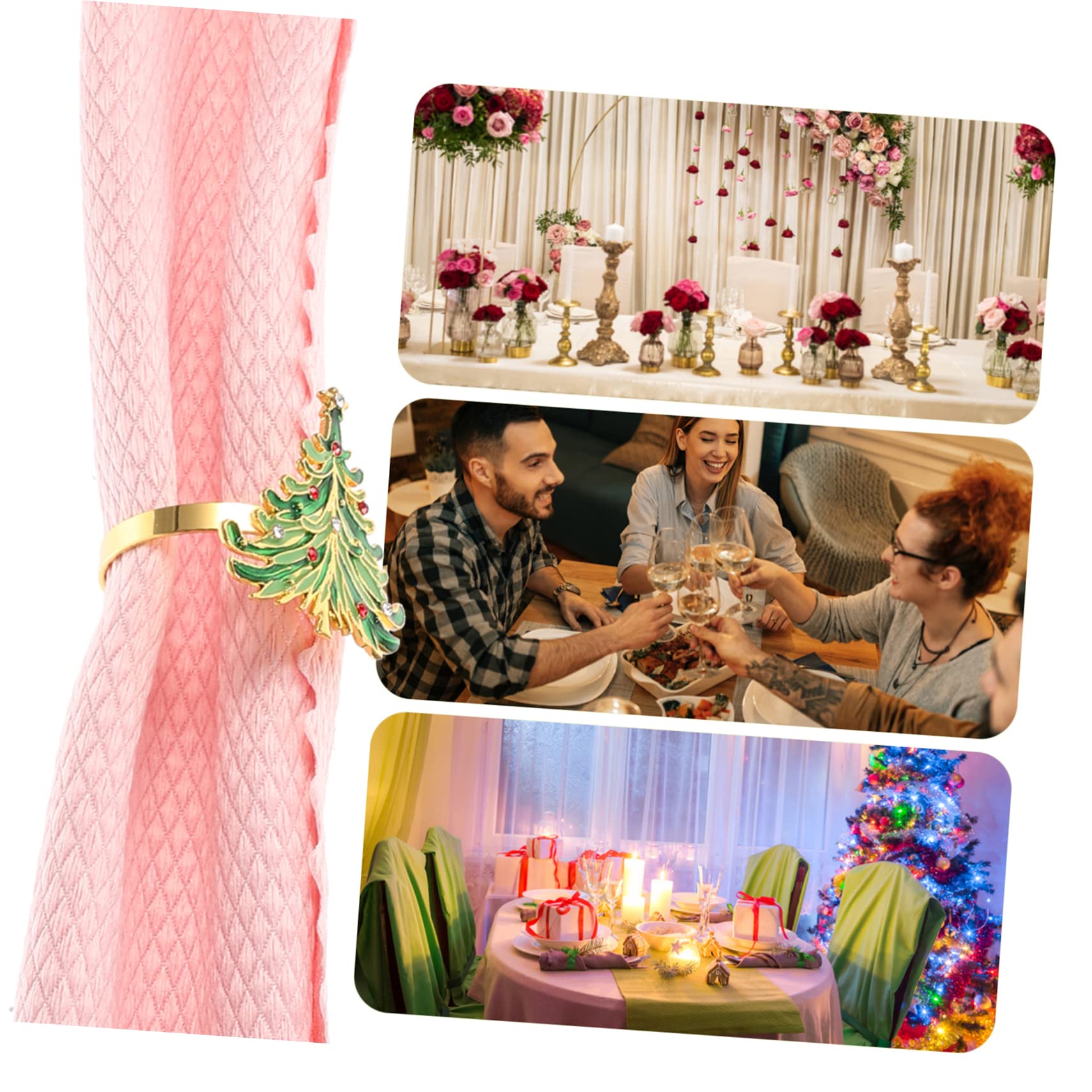 2sets Legierung Weihnachten Party Serviettenhalter Weihnachten Baum Servietten Clips Abendessen Tisch Dekorationen 12 Stücke * 2